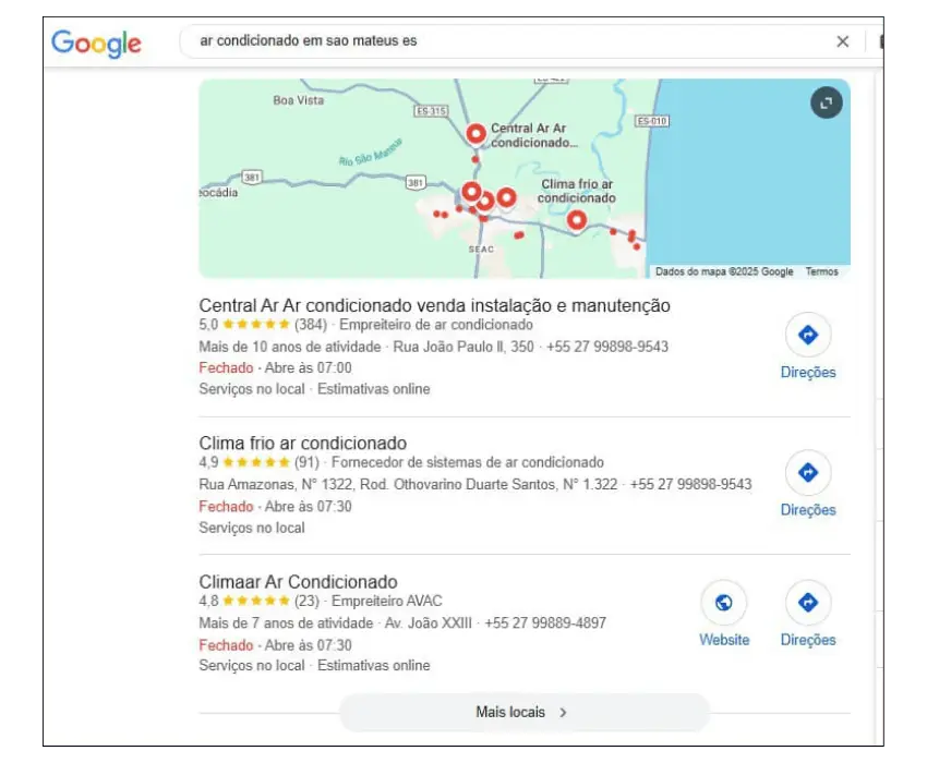 Posicionamento no Google do Cliente da EVIDENZI